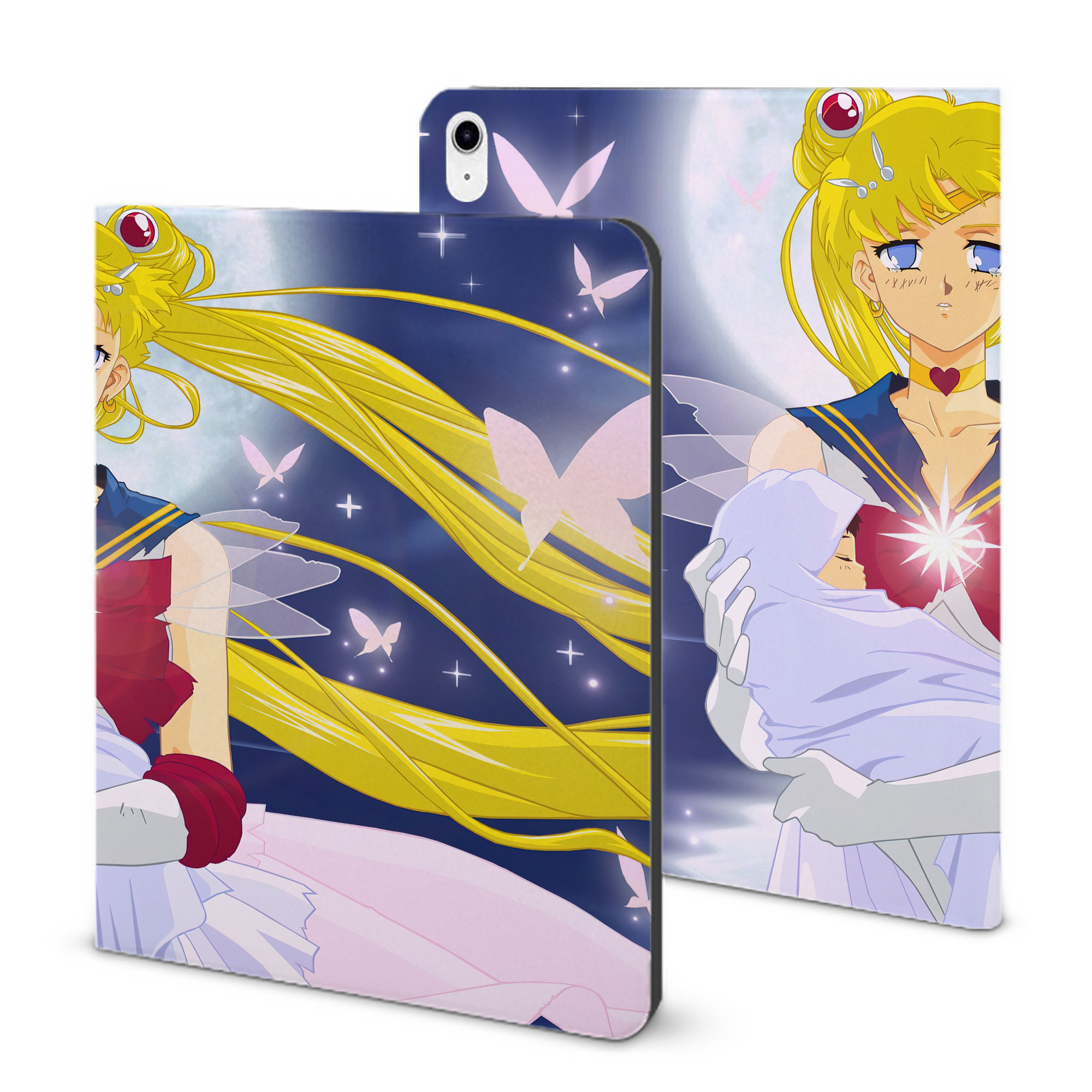 （画像用） 美少女戦士セーラームーン Sailor Moon IPad ケース ブック型 PUレザー TPU 耐衝撃 軽量 薄型 ペン収納なし 全面保護 IPad 各モデル対応